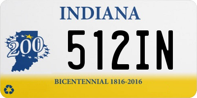 IN license plate 512IN