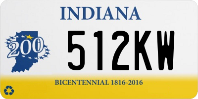 IN license plate 512KW