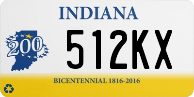 IN license plate 512KX