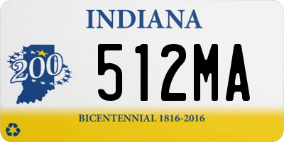 IN license plate 512MA