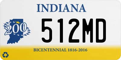 IN license plate 512MD