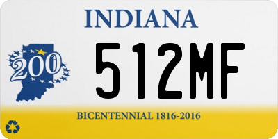 IN license plate 512MF