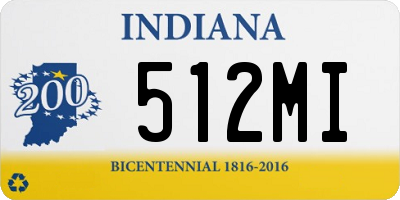 IN license plate 512MI