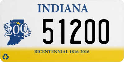 IN license plate 512OO