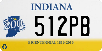 IN license plate 512PB