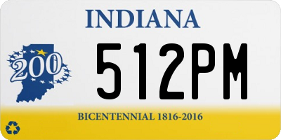 IN license plate 512PM