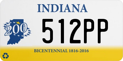 IN license plate 512PP