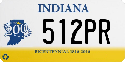 IN license plate 512PR