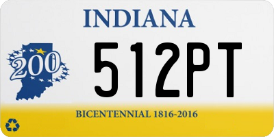 IN license plate 512PT