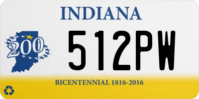 IN license plate 512PW