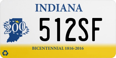 IN license plate 512SF