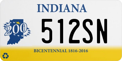 IN license plate 512SN