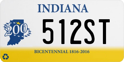 IN license plate 512ST