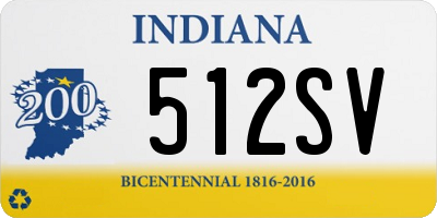 IN license plate 512SV