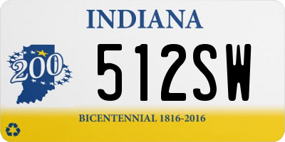 IN license plate 512SW