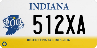 IN license plate 512XA