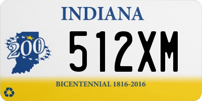 IN license plate 512XM