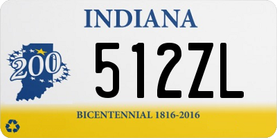 IN license plate 512ZL