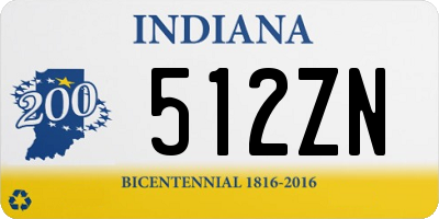 IN license plate 512ZN