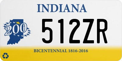 IN license plate 512ZR