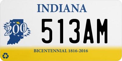 IN license plate 513AM