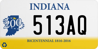 IN license plate 513AQ