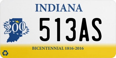 IN license plate 513AS