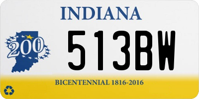 IN license plate 513BW