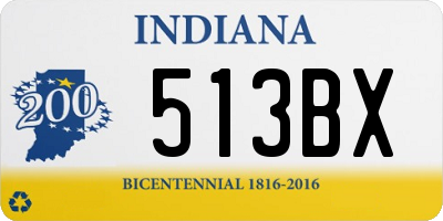 IN license plate 513BX