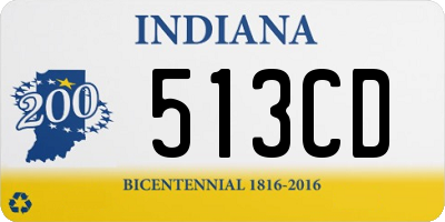 IN license plate 513CD