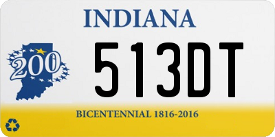 IN license plate 513DT