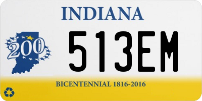 IN license plate 513EM