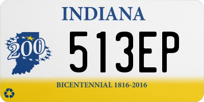 IN license plate 513EP