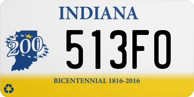 IN license plate 513FO