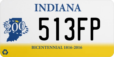 IN license plate 513FP
