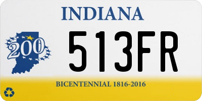 IN license plate 513FR