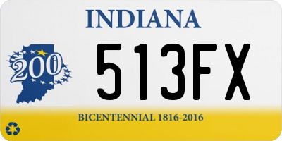 IN license plate 513FX