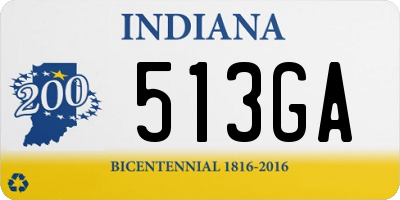 IN license plate 513GA