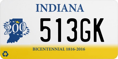 IN license plate 513GK