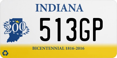 IN license plate 513GP