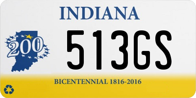 IN license plate 513GS