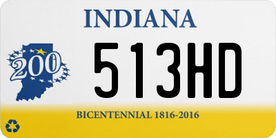 IN license plate 513HD