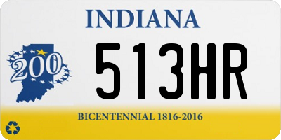 IN license plate 513HR