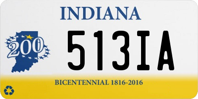 IN license plate 513IA