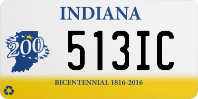 IN license plate 513IC