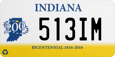 IN license plate 513IM