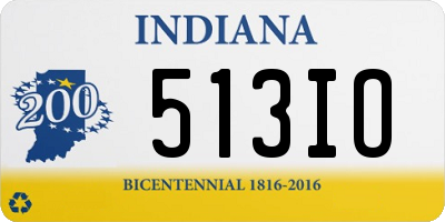 IN license plate 513IO