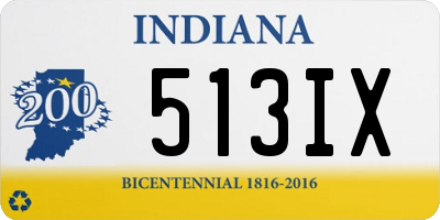 IN license plate 513IX