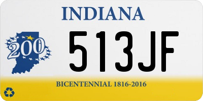 IN license plate 513JF