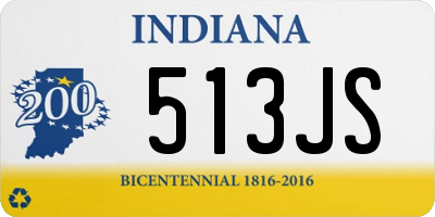 IN license plate 513JS